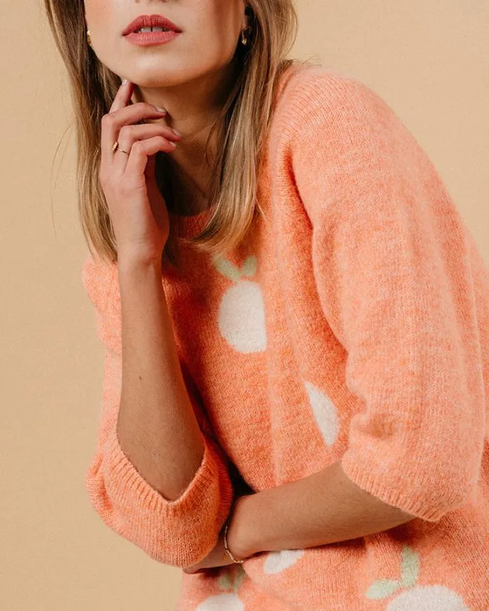 Grace and Mila Patterned Sweaters SWEATER ORANGE MACY 8211 Shop