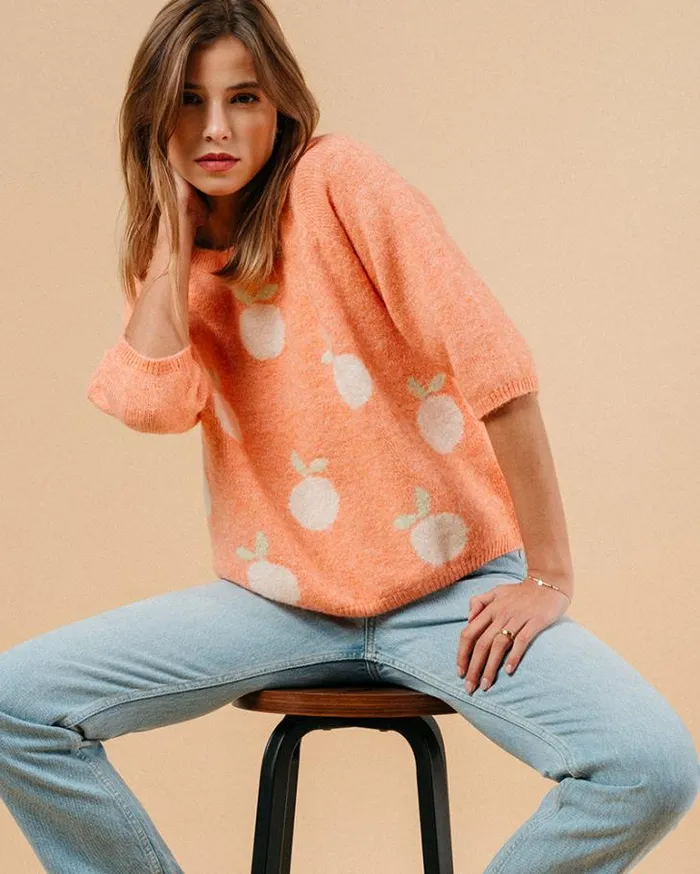 Grace and Mila Patterned Sweaters SWEATER ORANGE MACY 8211 Shop
