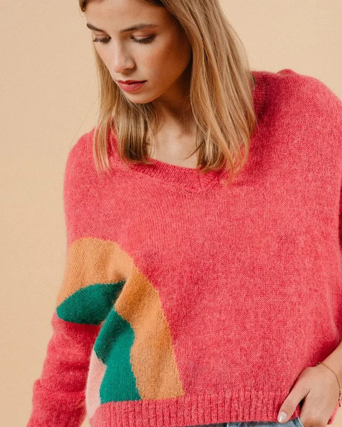 Grace and Mila Patterned Sweaters SWEATER PIVOINE MAGALIE 8211 Shop