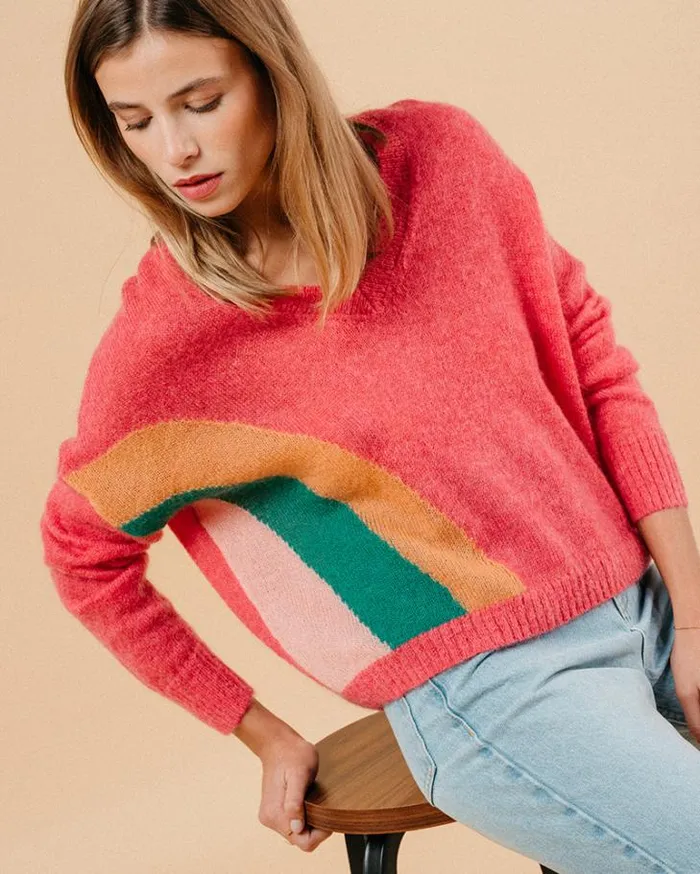 Grace and Mila Patterned Sweaters SWEATER PIVOINE MAGALIE 8211 Shop