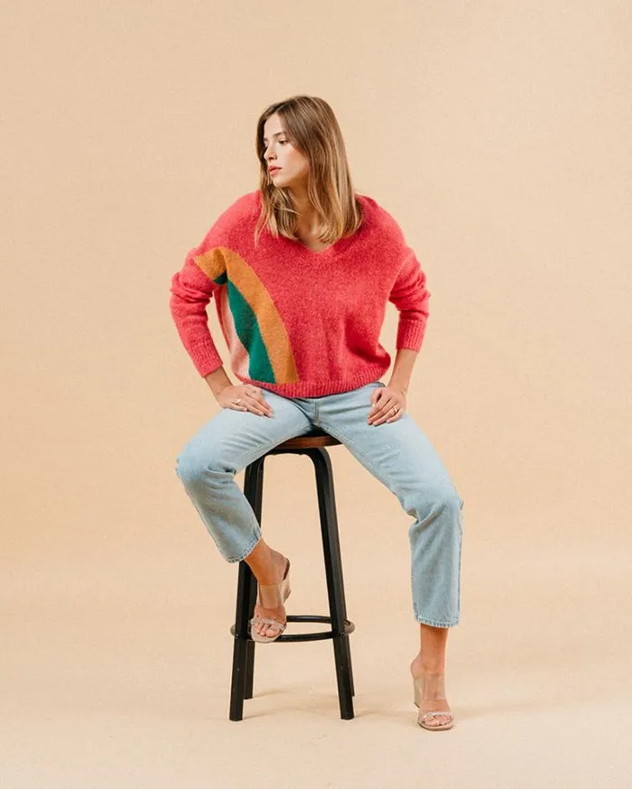 Grace and Mila Patterned Sweaters SWEATER PIVOINE MAGALIE 8211 Shop