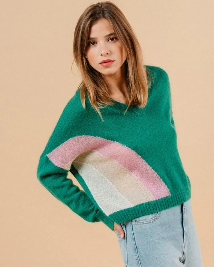 Grace and Mila Patterned Sweaters SWEATER PIVOINE MAGALIE 8211 Shop