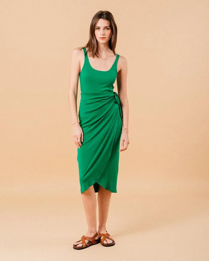 Grace and Mila Plain Dresses DRESS VERT MIROIR 8211 Shop