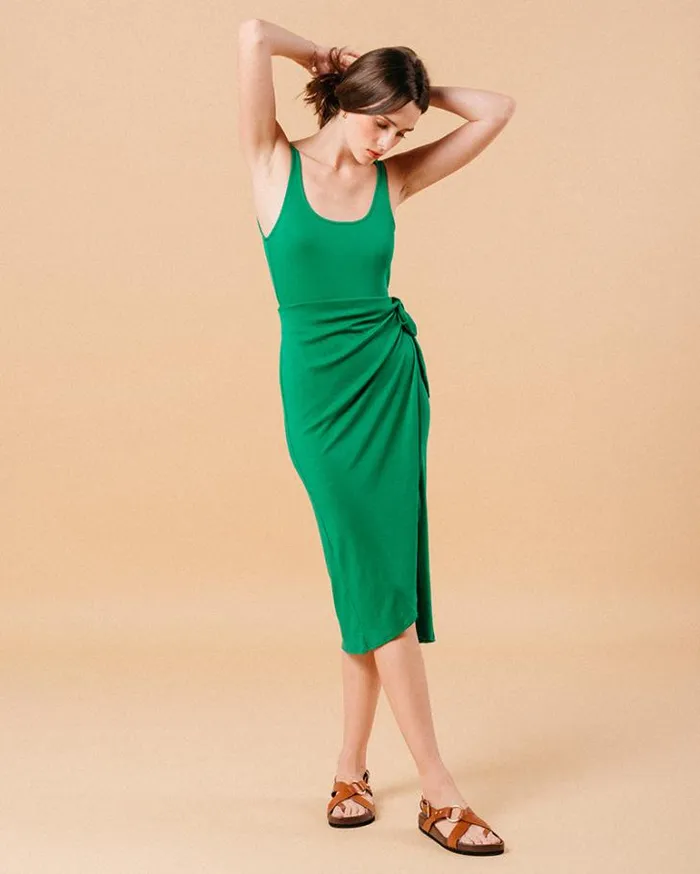 Grace and Mila Plain Dresses DRESS VERT MIROIR 8211 Shop