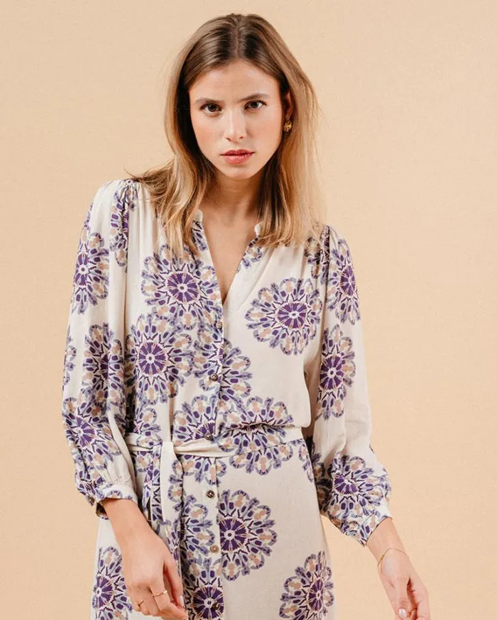 Grace and Mila Printed Dresses DRESS BEIGE MANILLE 8211 Shop