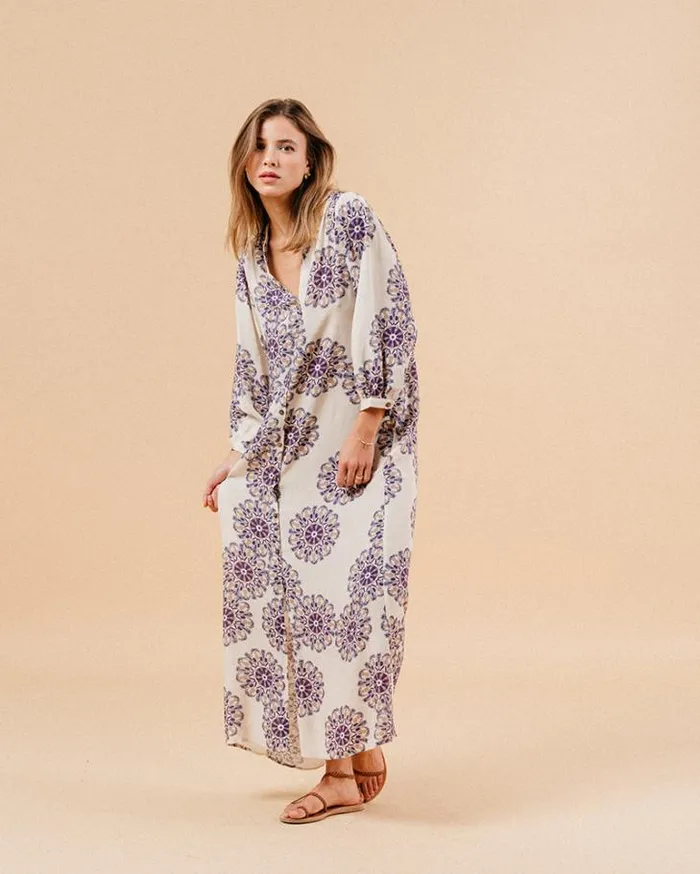 Grace and Mila Printed Dresses DRESS BEIGE MANILLE 8211 Shop