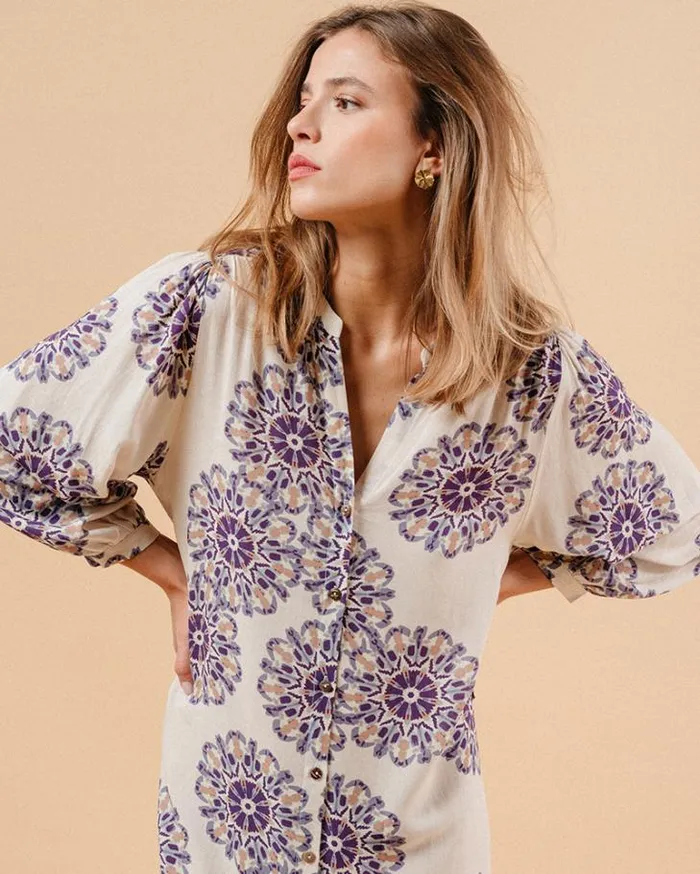 Grace and Mila Printed Dresses DRESS BEIGE MANILLE 8211 Shop