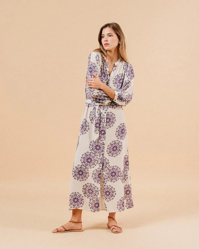 Grace and Mila Printed Dresses DRESS BEIGE MANILLE 8211 Shop