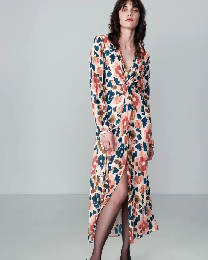 Grace and Mila Printed Dresses DRESS BEIGE NOUR 8211 Shop