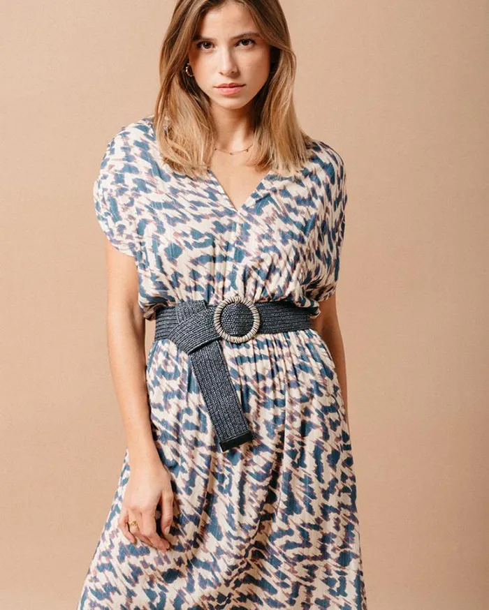 Grace and Mila Printed Dresses DRESS BLEU MARINE 8211 Shop