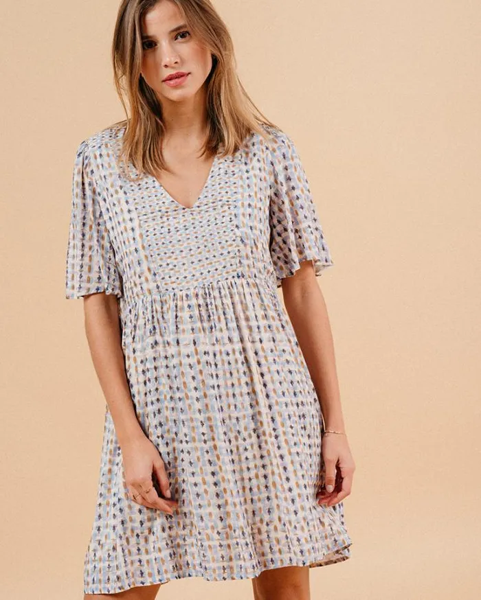 Grace and Mila Printed Dresses DRESS BLEU MARSALA 8211 Shop