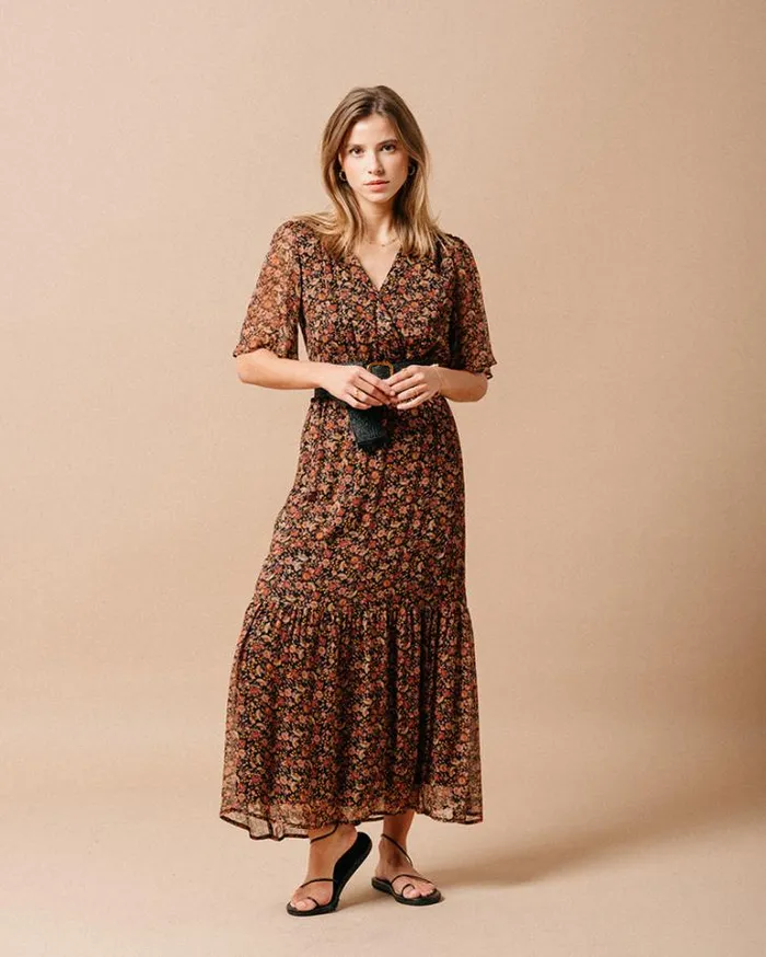 Grace and Mila Printed Dresses DRESS NOIR MARISSA 8211 Shop