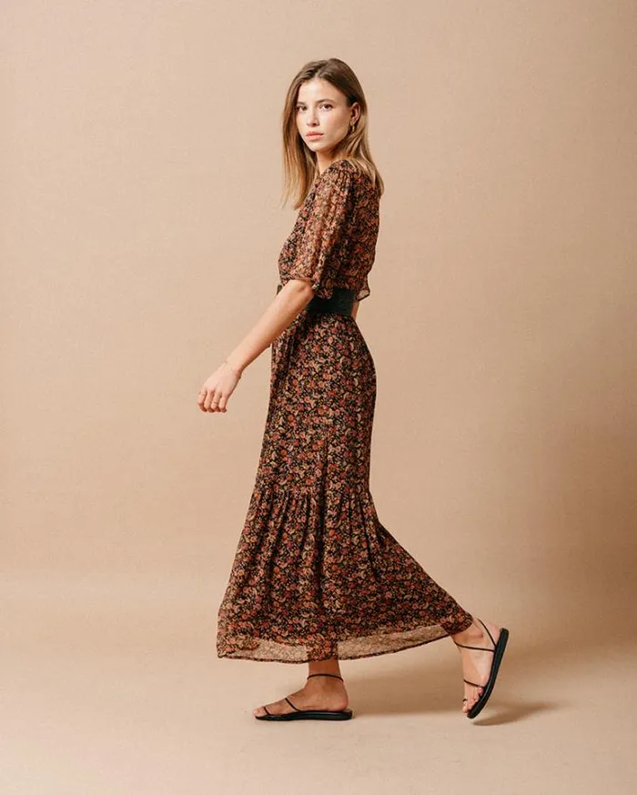 Grace and Mila Printed Dresses DRESS NOIR MARISSA 8211 Shop
