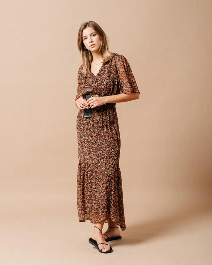 Grace and Mila Printed Dresses DRESS NOIR MARISSA 8211 Shop