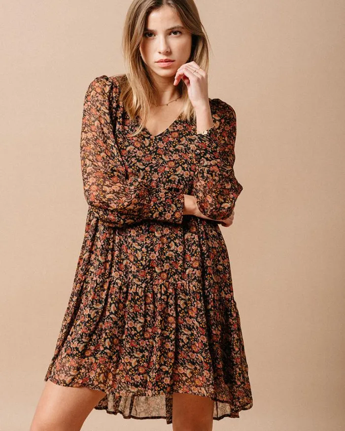 Grace and Mila Printed Dresses DRESS NOIR MARLISE 8211 Shop