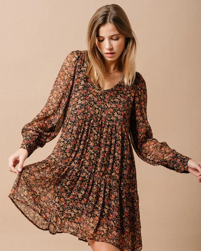 Grace and Mila Printed Dresses DRESS NOIR MARLISE 8211 Shop