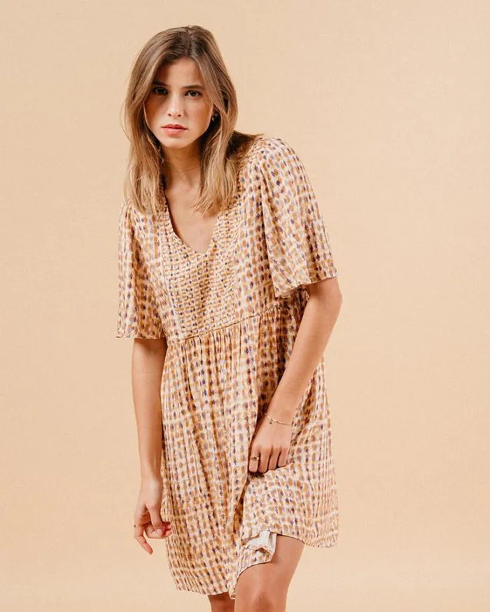 Grace and Mila Printed Dresses DRESS OCRE MARSALA 8211 Shop