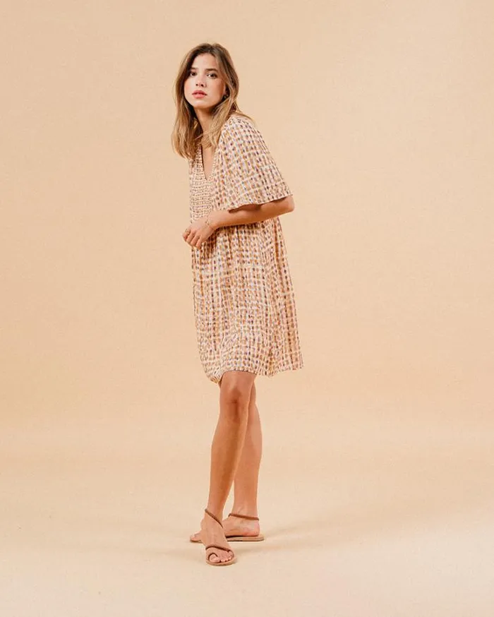 Grace and Mila Printed Dresses DRESS OCRE MARSALA 8211 Shop