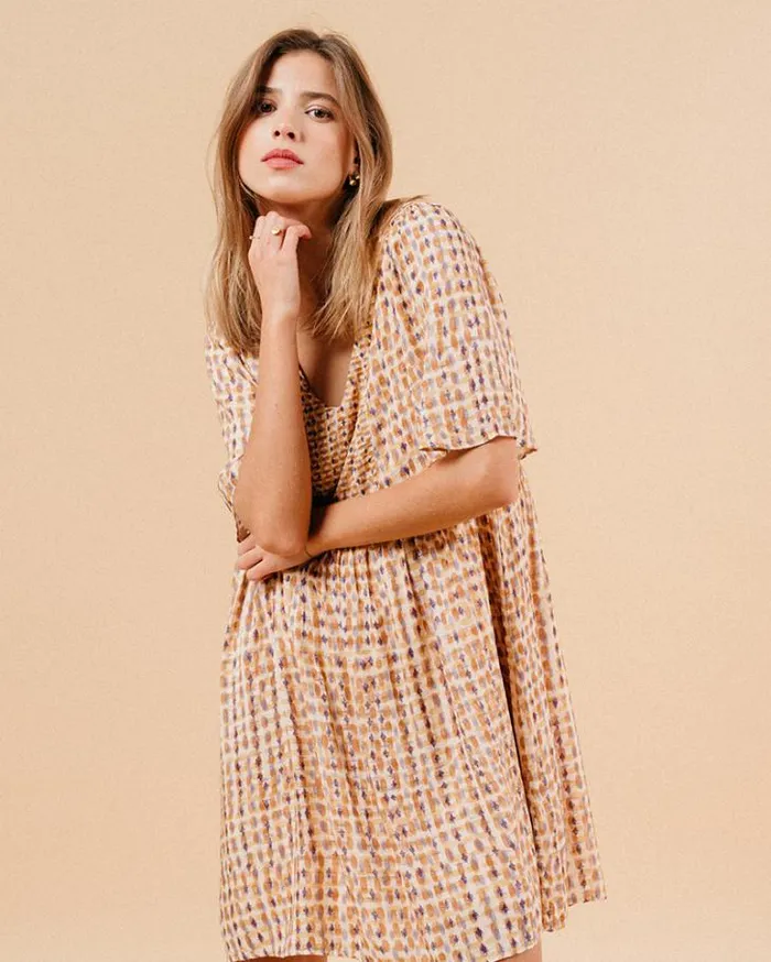 Grace and Mila Printed Dresses DRESS OCRE MARSALA 8211 Shop