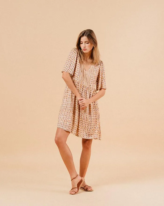 Grace and Mila Printed Dresses DRESS OCRE MARSALA 8211 Shop