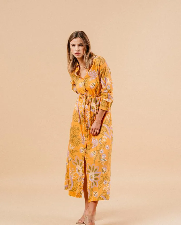 Grace and Mila Printed Dresses DRESS ORANGE MARIANA 8211 Shop