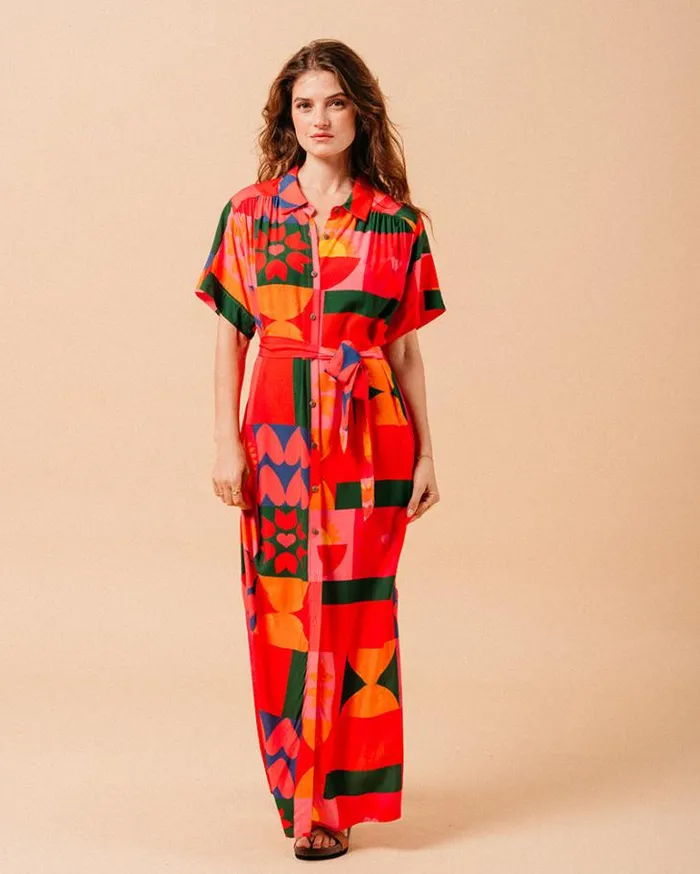 Grace and Mila Printed Dresses DRESS ROUGE MIEL 8211 Shop