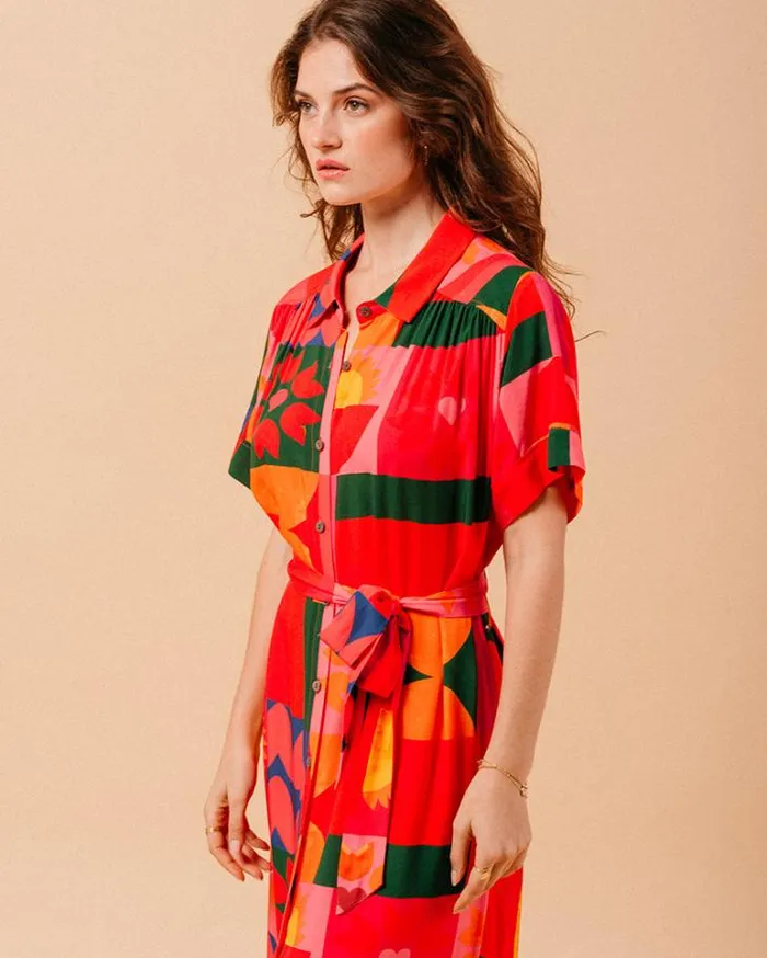 Grace and Mila Printed Dresses DRESS ROUGE MIEL 8211 Shop