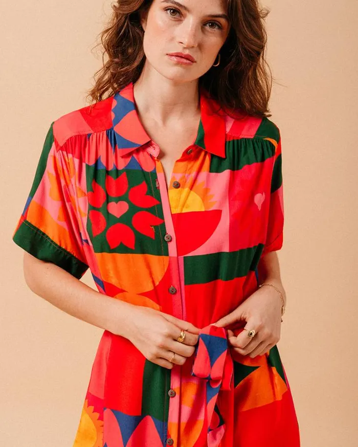 Grace and Mila Printed Dresses DRESS ROUGE MIEL 8211 Shop