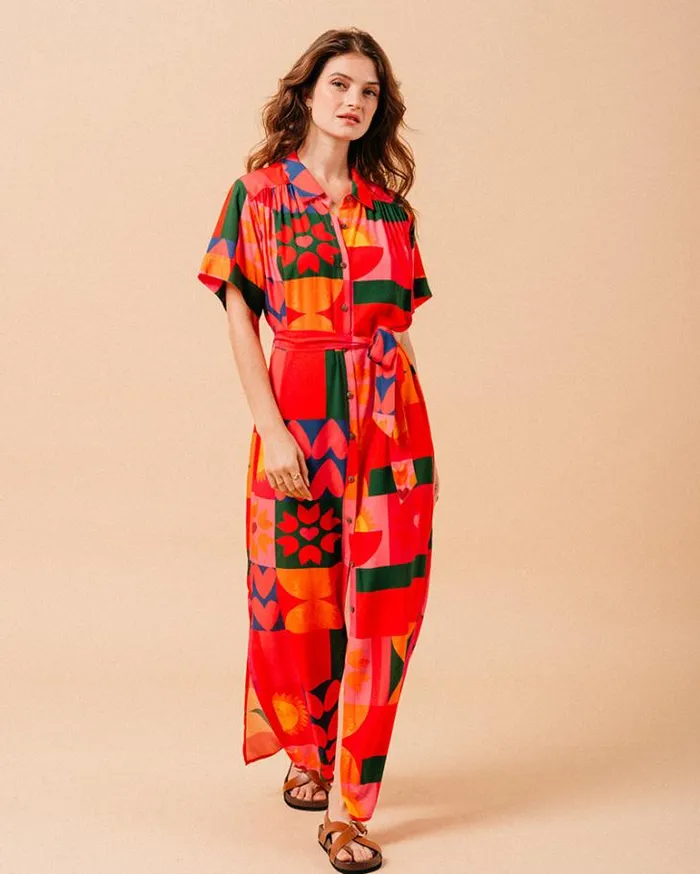 Grace and Mila Printed Dresses DRESS ROUGE MIEL 8211 Shop