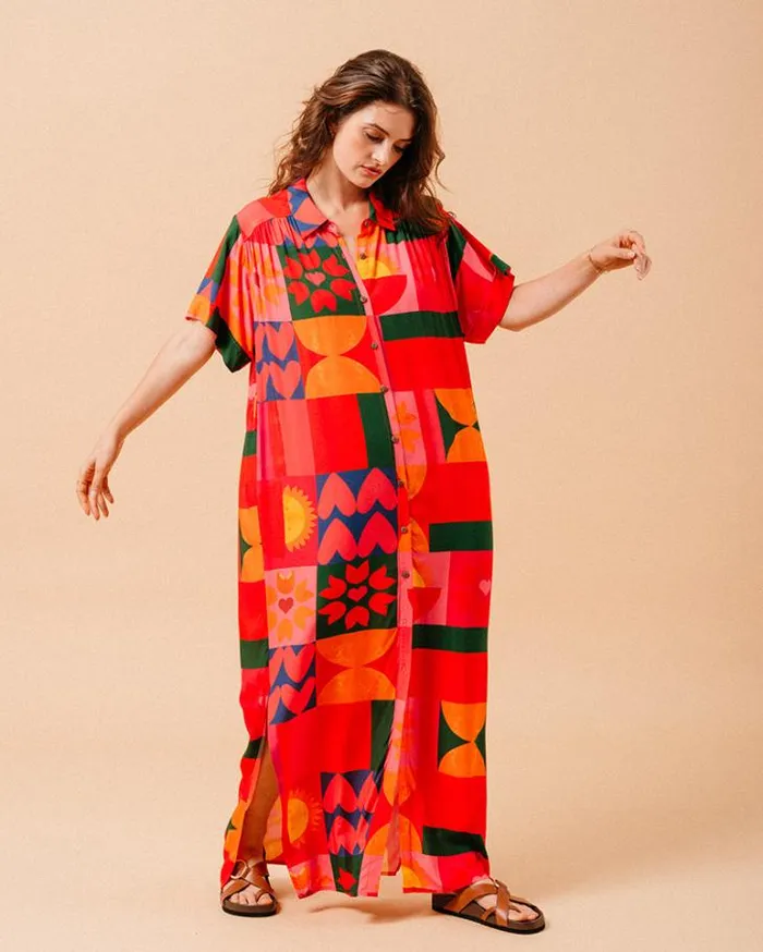 Grace and Mila Printed Dresses DRESS ROUGE MIEL 8211 Shop