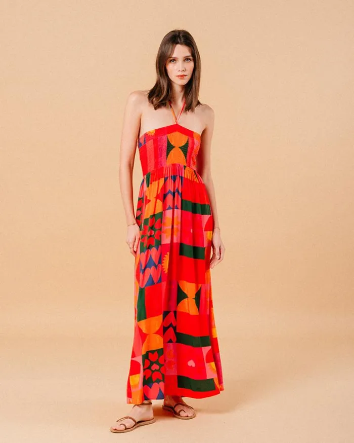 Grace and Mila Printed Dresses DRESS ROUGE MYRTE 8211 Shop