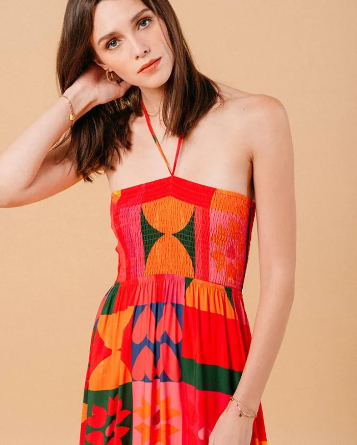 Grace and Mila Printed Dresses DRESS ROUGE MYRTE 8211 Shop