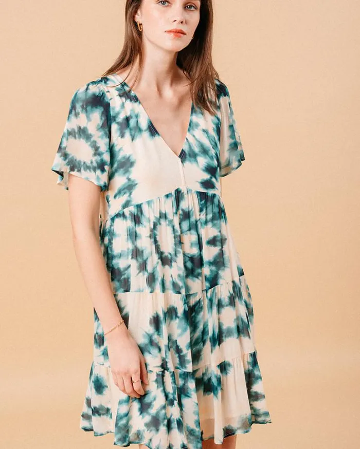Grace and Mila Printed Dresses DRESS VERT MONA 8211 Shop