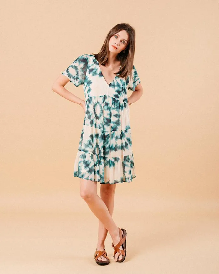 Grace and Mila Printed Dresses DRESS VERT MONA 8211 Shop