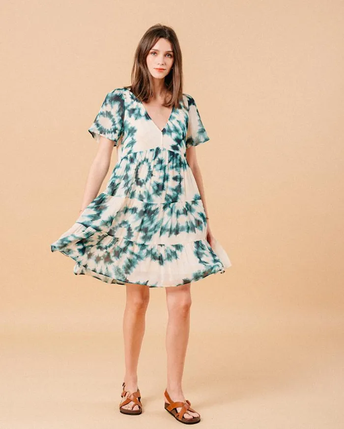 Grace and Mila Printed Dresses DRESS VERT MONA 8211 Shop