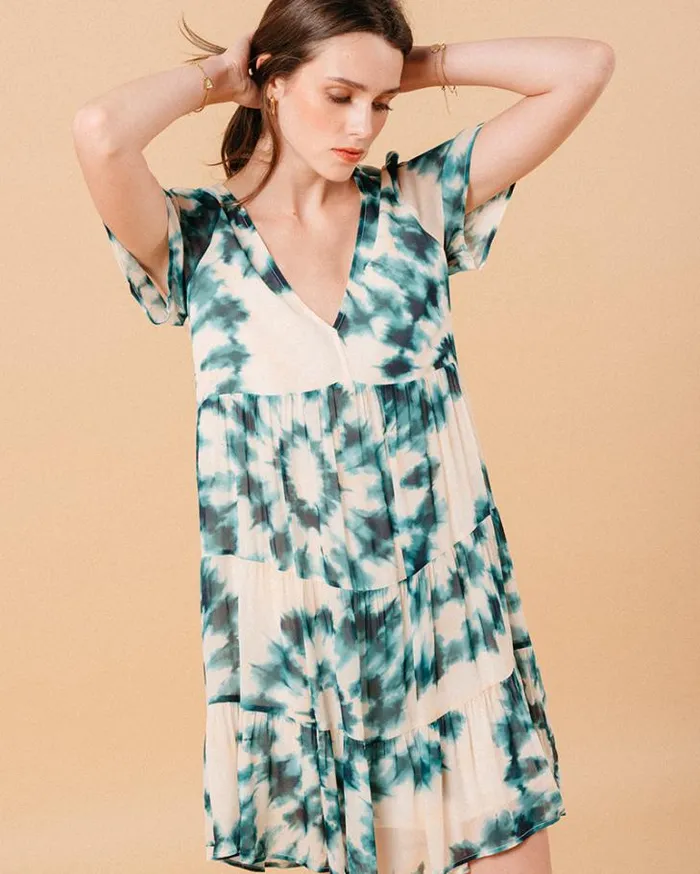 Grace and Mila Printed Dresses DRESS VERT MONA 8211 Shop