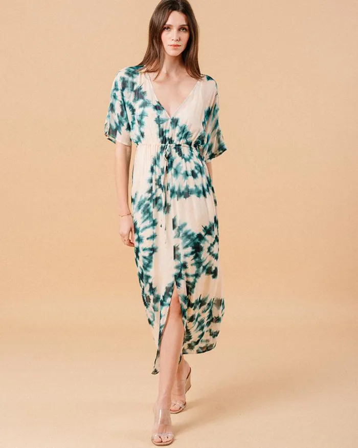 Grace and Mila Printed Dresses DRESS VERT MOUFLE 8211 Shop