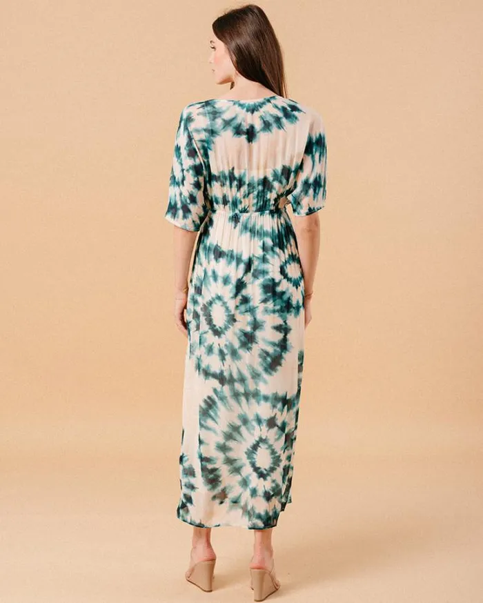 Grace and Mila Printed Dresses DRESS VERT MOUFLE 8211 Shop