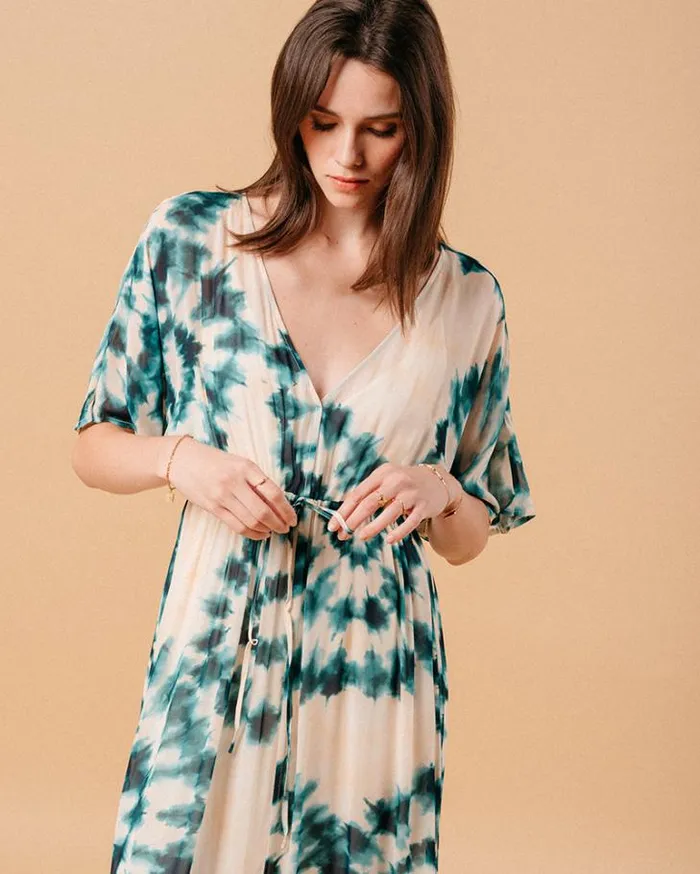 Grace and Mila Printed Dresses DRESS VERT MOUFLE 8211 Shop
