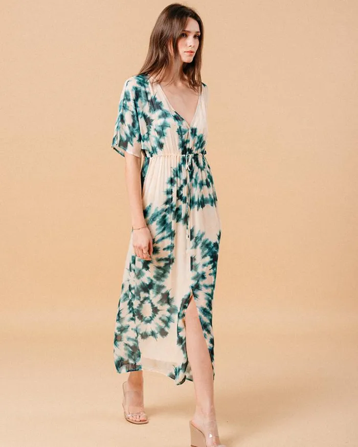 Grace and Mila Printed Dresses DRESS VERT MOUFLE 8211 Shop