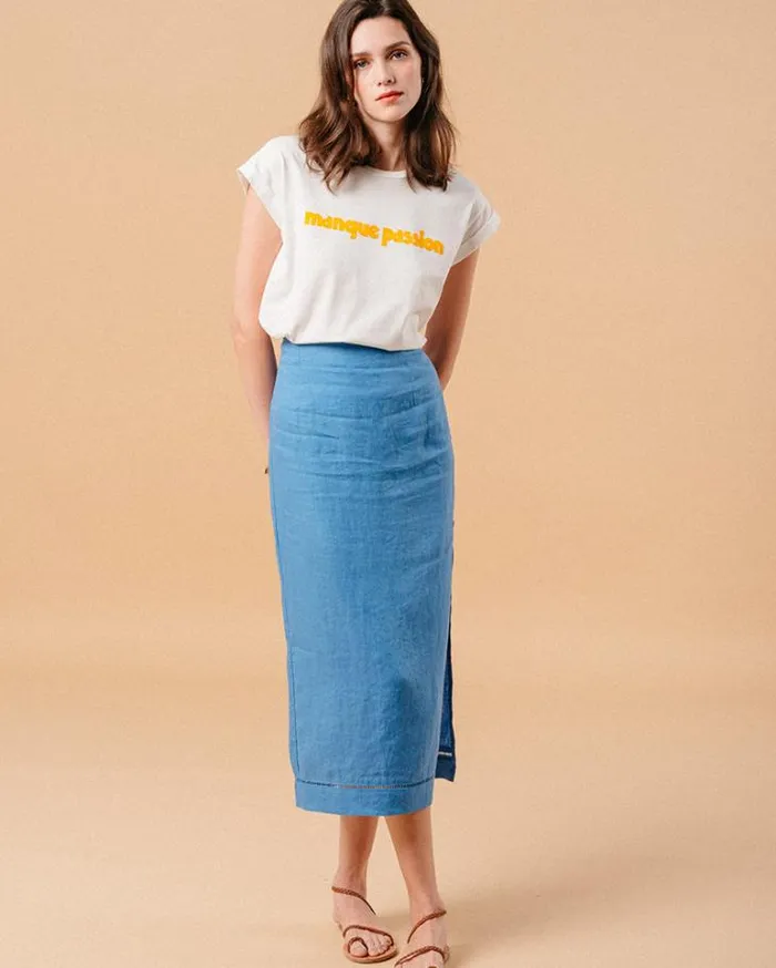 Grace and Mila Printed Tshirts TSHIRT JAUNE MURE 8211 Shop
