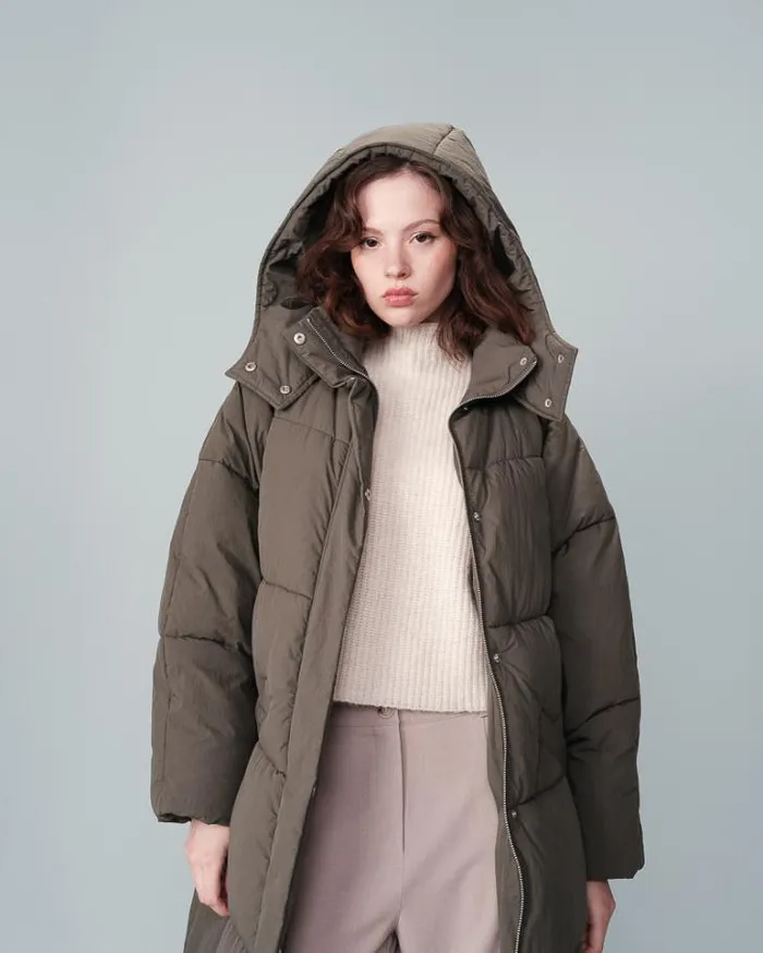 Grace and Mila Puffer Jackets PUFFER JACKET KAKI NORTH 8211 Shop