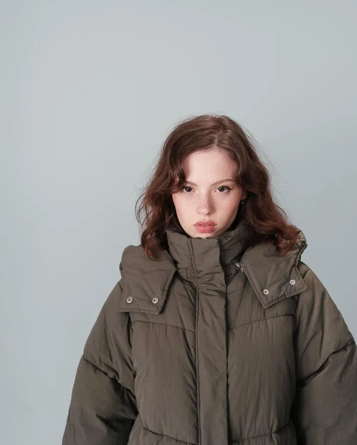 Grace and Mila Puffer Jackets PUFFER JACKET KAKI NORTH 8211 Shop