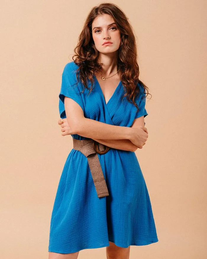 Grace and Mila Short Dresses DRESS BLEU MYRTILLE 8211 Shop