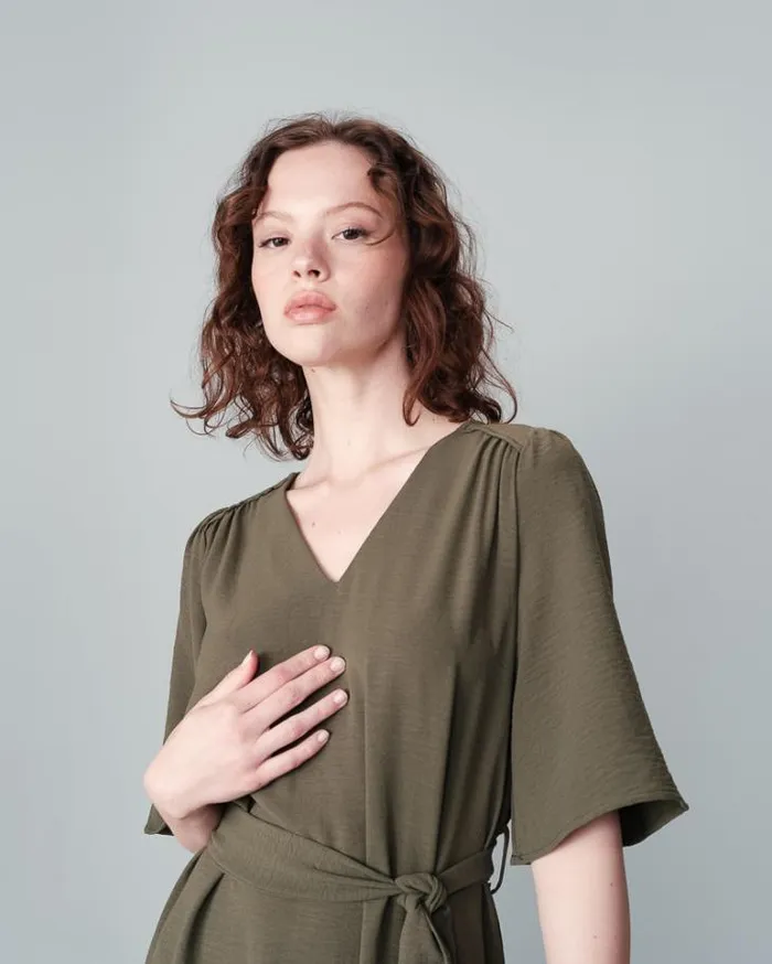 Grace and Mila Short Dresses DRESS KAKI NIA 8211 Shop