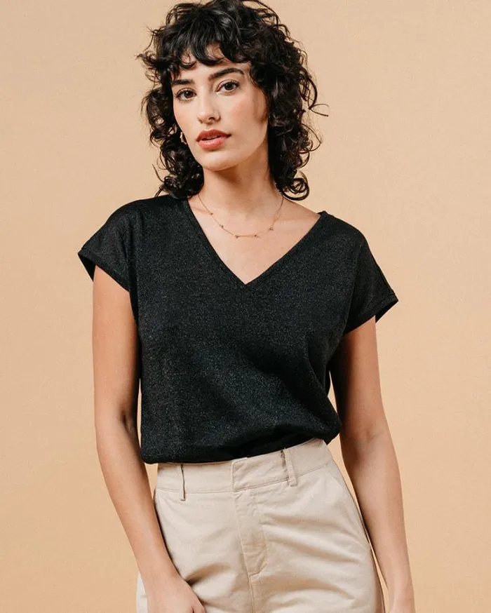Grace and Mila ShortSleeves Tshirts TSHIRT NOIR MALIN 8211 Shop
