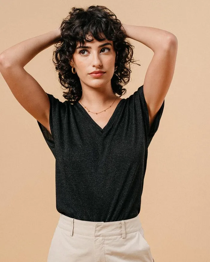 Grace and Mila ShortSleeves Tshirts TSHIRT NOIR MALIN 8211 Shop