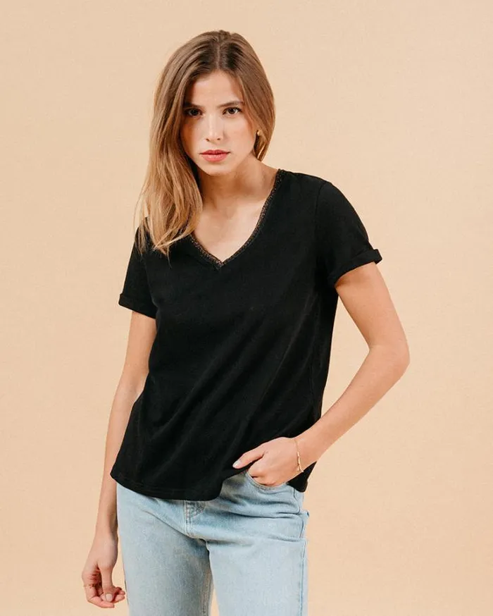 Grace and Mila ShortSleeves Tshirts TSHIRT NOIR MANUEL 8211 Shop