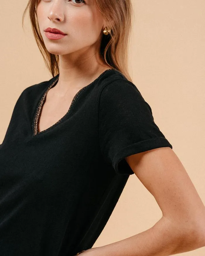 Grace and Mila ShortSleeves Tshirts TSHIRT NOIR MANUEL 8211 Shop