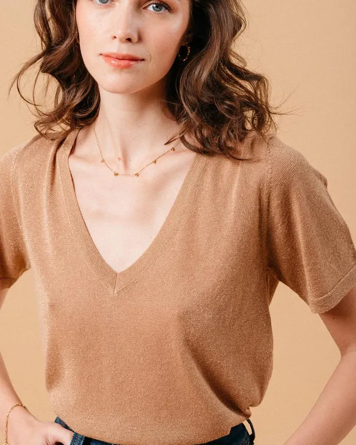 Grace and Mila ShortSleeves Tshirts TEESHIRT CAMEL MISS 8211 Shop